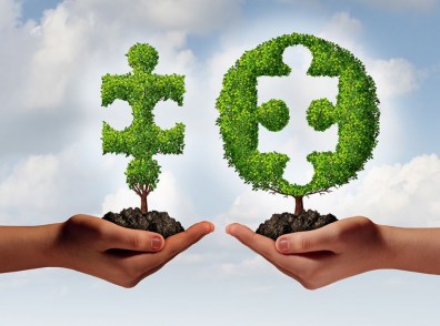 Reconciliation main terre arbre emboitement unité