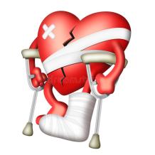 coeur brisé béquille